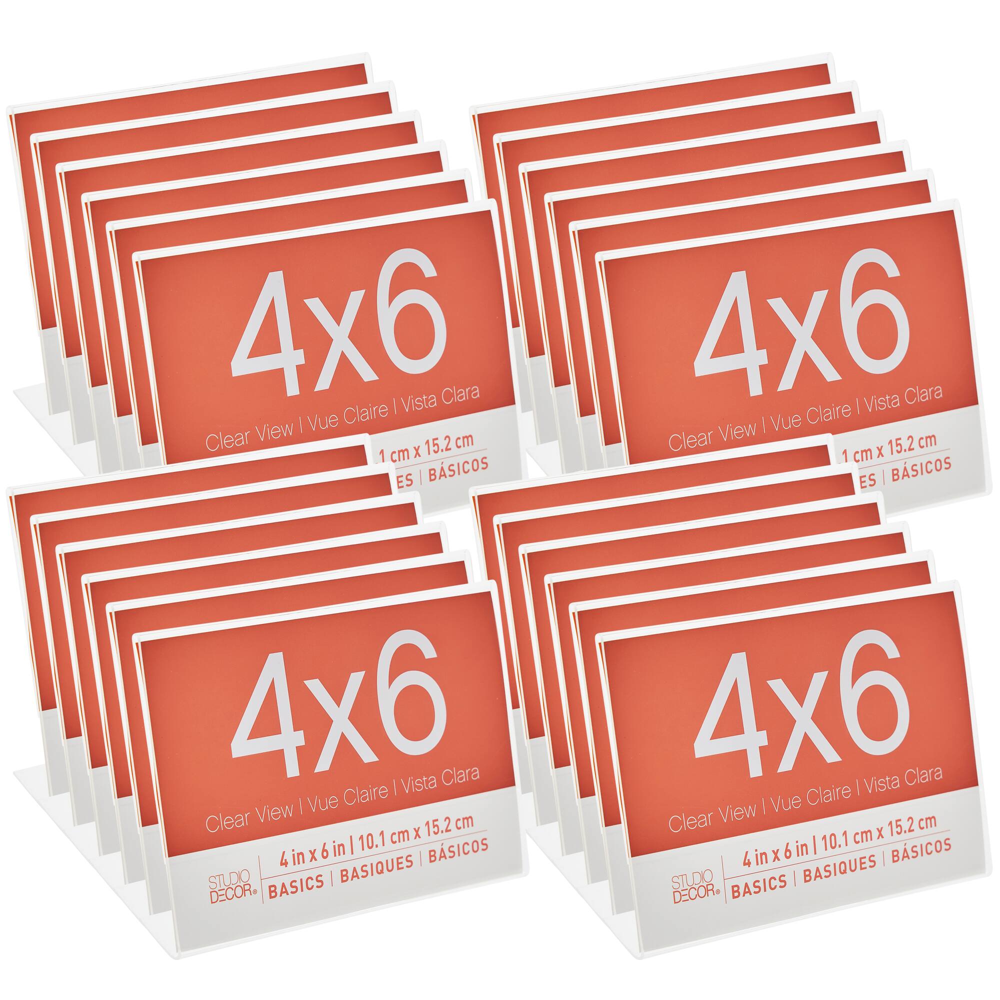 24 Pack: Acrylic Horizontal Bent 4" x 6" Frame, Basics by Studio Décor®